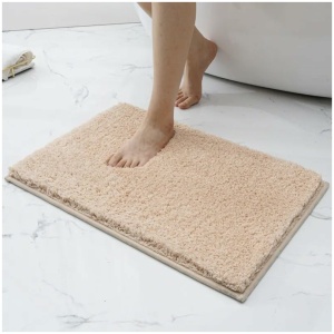 Homsef Soft Polyester Bath Mat, Beige, 40 × 60 cm