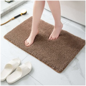 Homsef Soft Polyester Bath Mat, Brownish, 40 × 60 cm