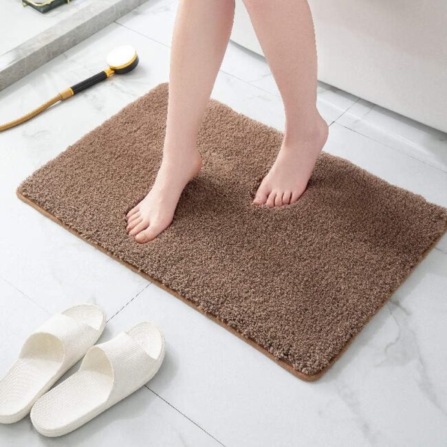 Homsef Soft Polyester Bath Mat, Brownish, 40 × 60 cm
