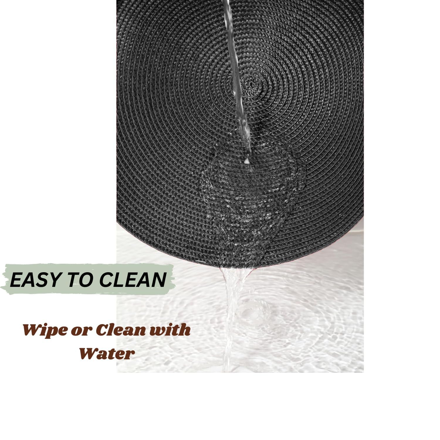HOMSEF Eco-Friendly Round Polypropylene PP, Woven Washable & Heat Resistant Placemats for Dining Table a Set of 4pcs (Size 38x38 CM) - Image 9