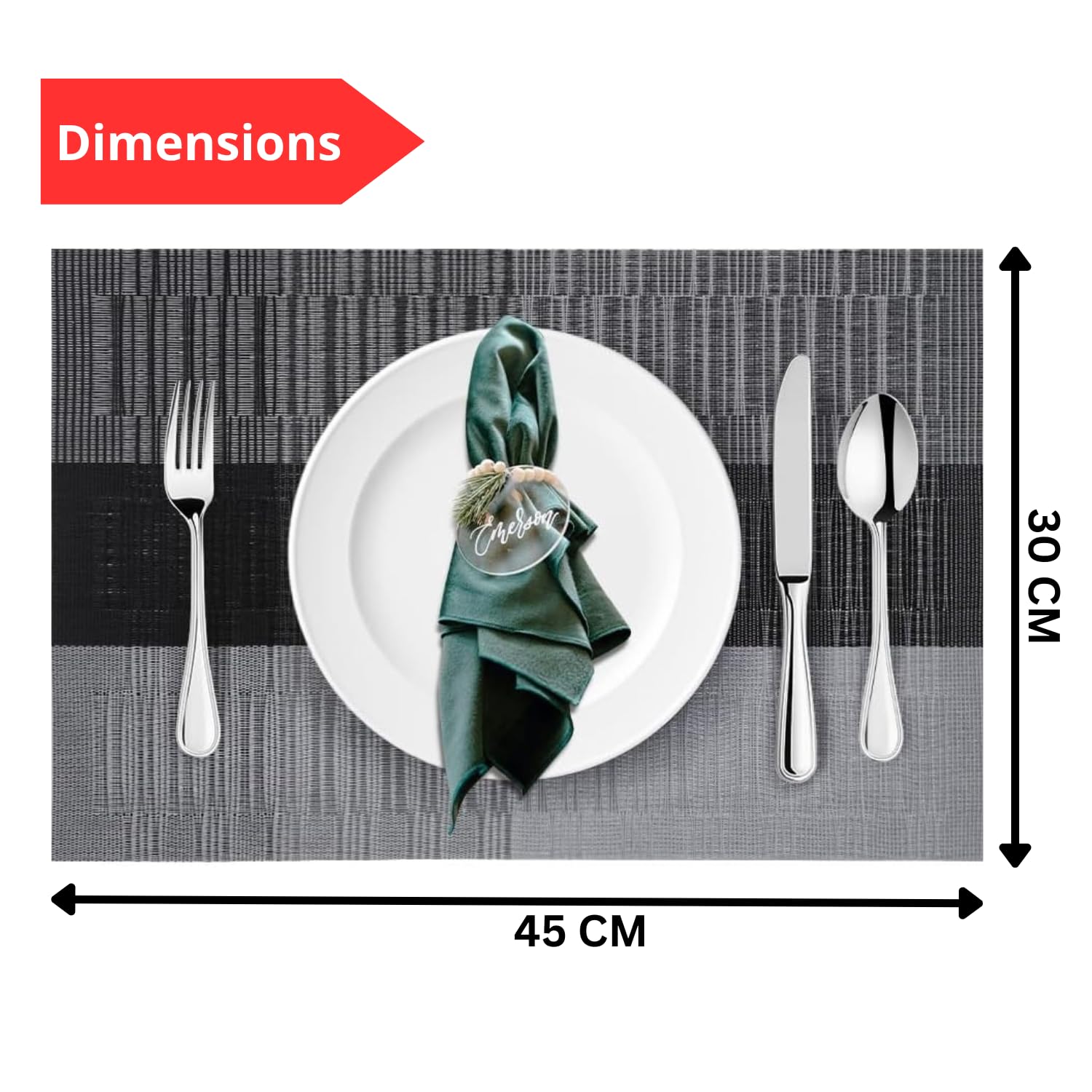HOMSEF PVC Heat Resistant & Washable, Unique Designs Placemats for Dining Table a Set of 4pcs (Size 45x30 CM) - Image 4