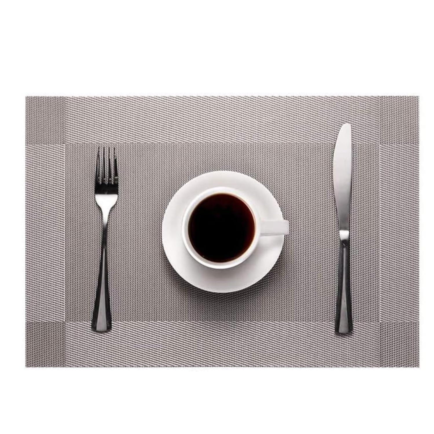HOMSEF Water Proof Washable & Heat Resistant/PVC Woven Placemats for Dining Table a Set of 4pcs (Size 45x30 CM) Color-Grey - Image 8