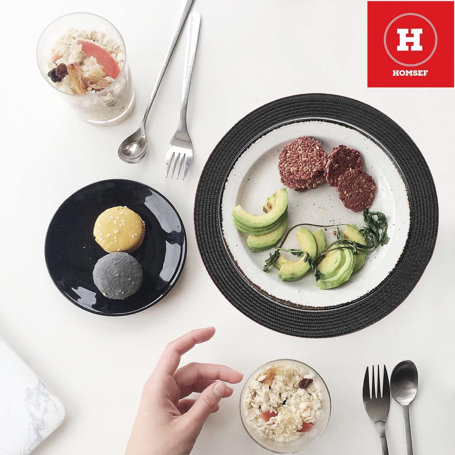 HOMSEF Eco-Friendly Round Polypropylene PP, Woven Washable & Heat Resistant Placemats for Dining Table a Set of 4pcs (Size 38x38 CM) - Image 8