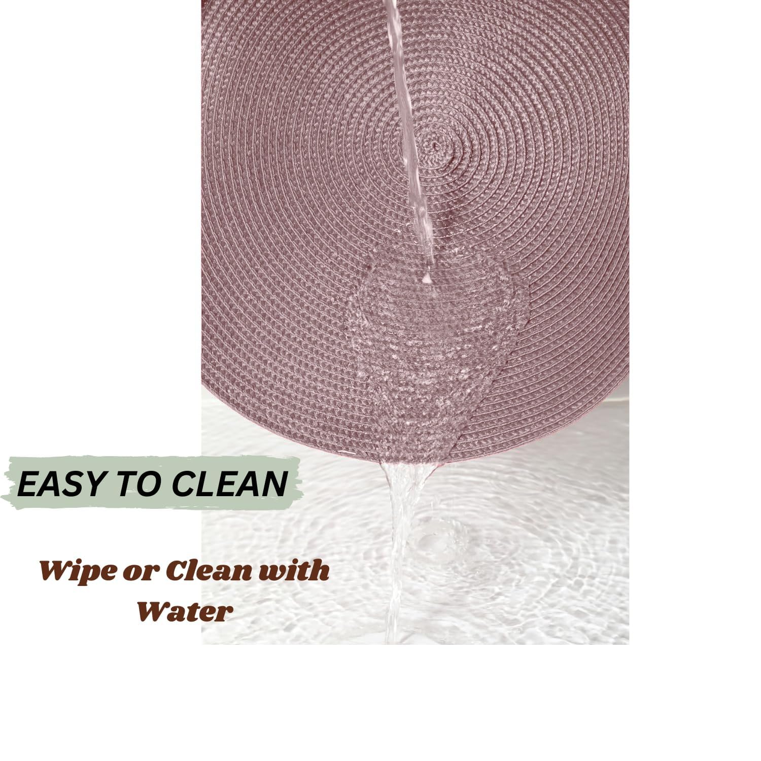HOMSEF Eco-Friendly Round Polypropylene PP, Woven Washable & Heat Resistant Placemats for Dining Table a Set of 4pcs (Size 38x38 CM) - Image 6