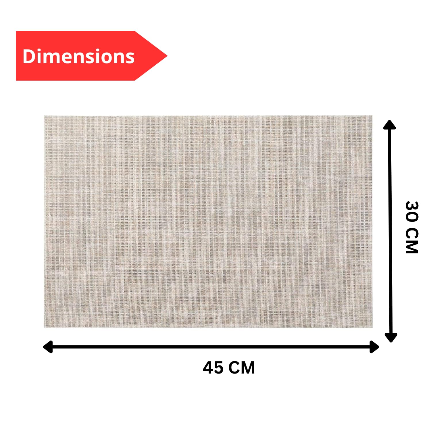 HOMSEF Water Proof Eco-Friendly, PVC Woven Laminated/Washable & Heat Resistant Placemats for Dining Table a Set of 4pcs (Size 45x30 CM) Color-Ivory - Image 4