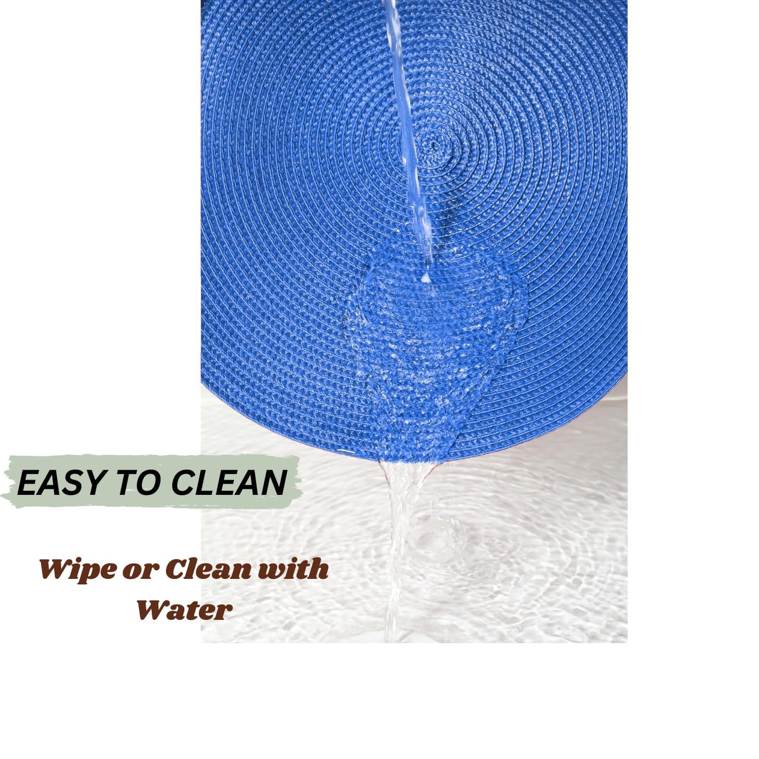 Homsef Round Woven PP Placemats, 38 × 38 cm, Set of 4 - Image 6