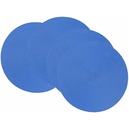 Homsef Round Woven PP Placemats, 38 × 38 cm, Set of 4