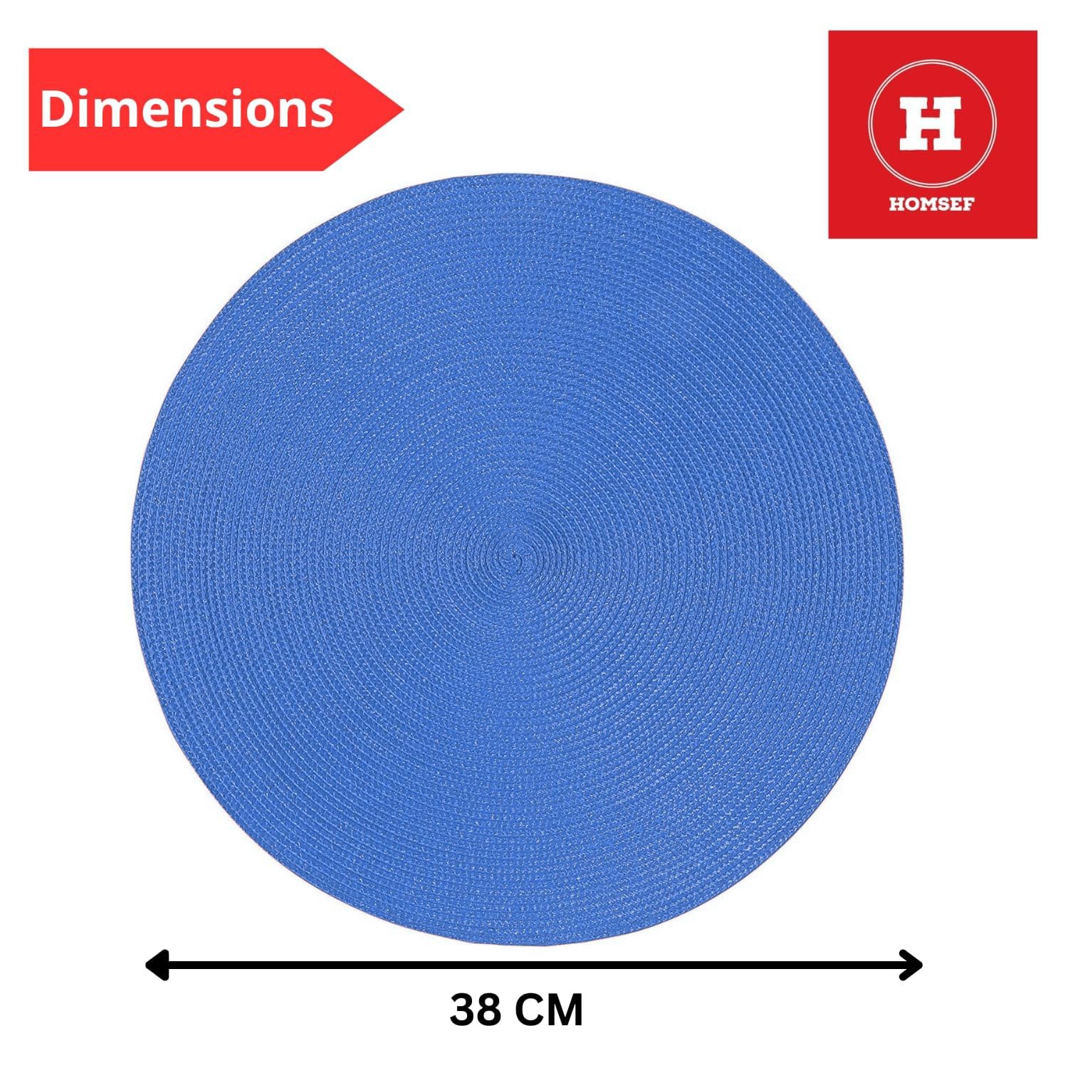 Homsef Round Woven PP Placemats, 38 × 38 cm, Set of 4 - Image 5