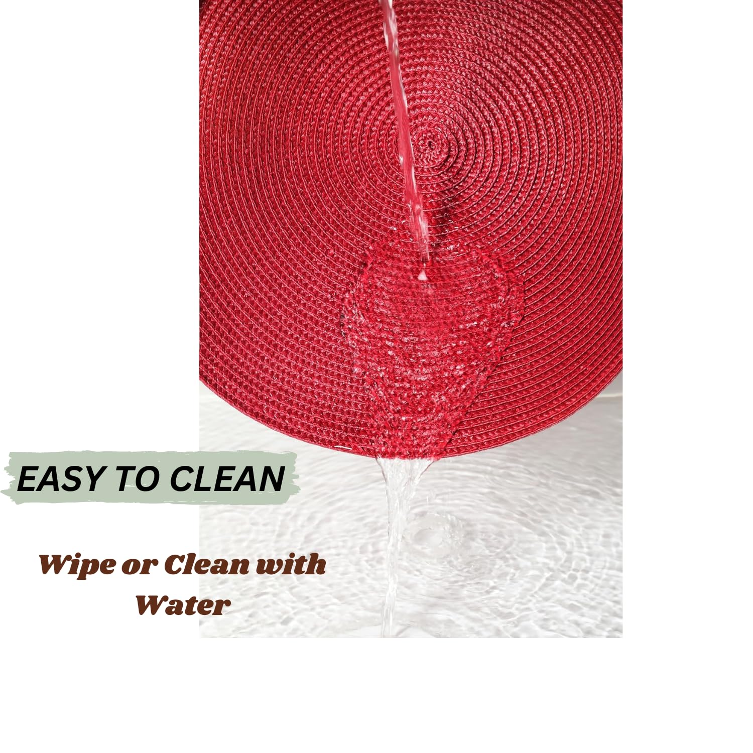 Homsef Round Woven PP Placemats, 38 × 38 cm, Set of 4 - Image 6
