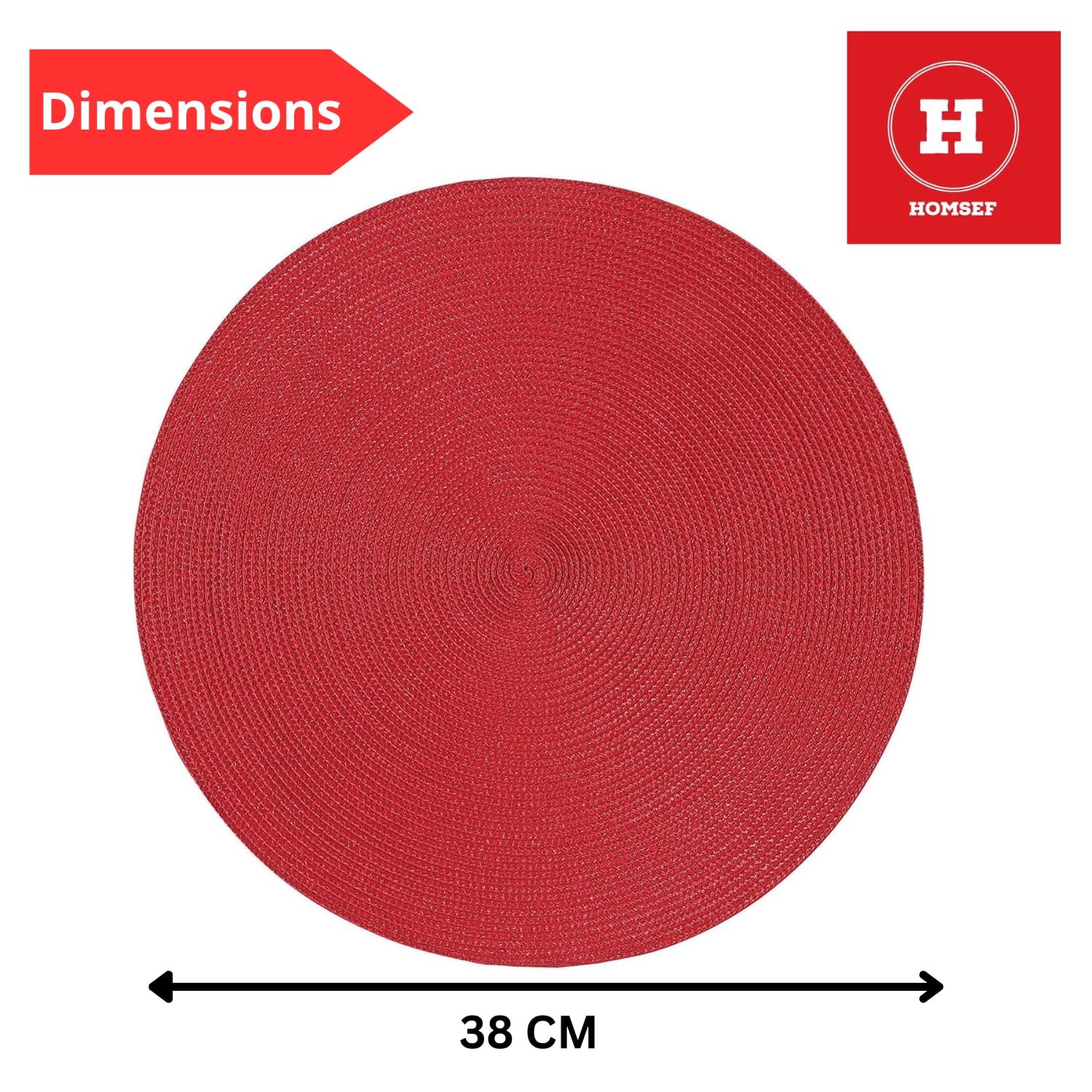 Homsef Round Woven PP Placemats, 38 × 38 cm, Set of 4 - Image 9
