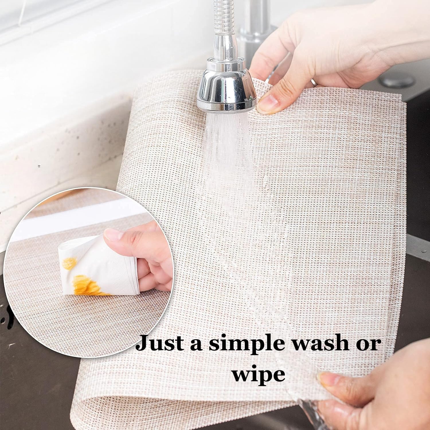 HOMSEF Water Proof Eco-Friendly, PVC Woven Laminated/Washable & Heat Resistant Placemats for Dining Table a Set of 4pcs (Size 45x30 CM) Color-Ivory - Image 5