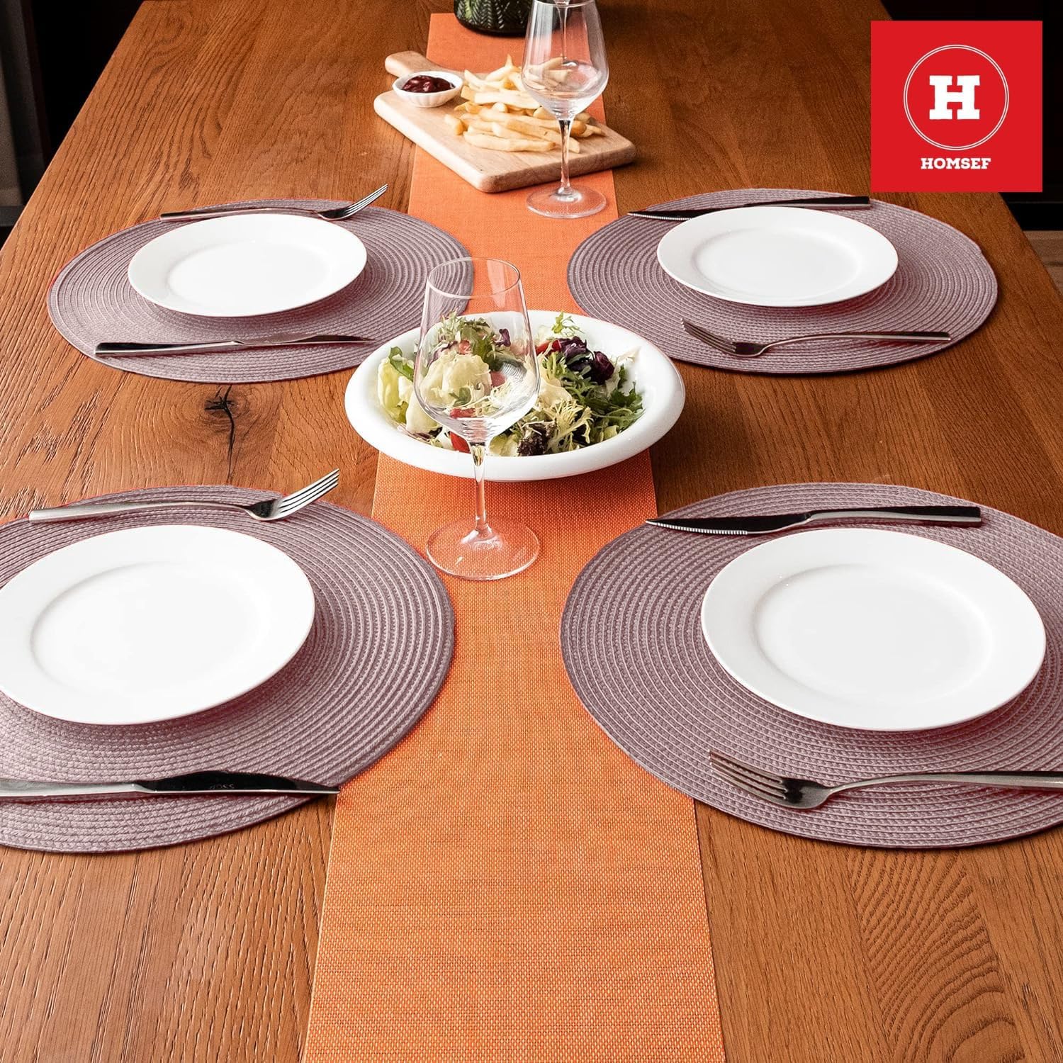 HOMSEF Eco-Friendly Round Polypropylene PP, Woven Washable & Heat Resistant Placemats for Dining Table a Set of 4pcs (Size 38x38 CM) - Image 4