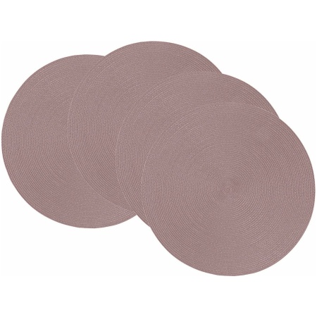 Homsef Round Woven PP Placemats, 38 × 38 cm, Set of 4