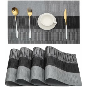 Homsef Woven PVC Placemats, 45 × 30 cm, Set of 4