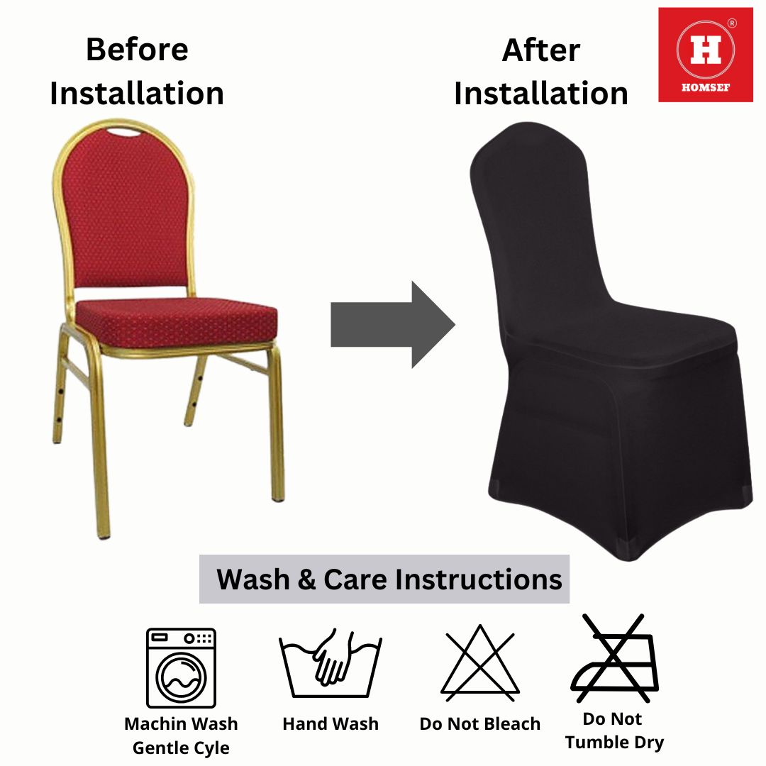 HOMSEF Stretchable Elastic Four-Ways Spandex Universal Banquet/ Marriage/ Event Chair Cover - Image 7