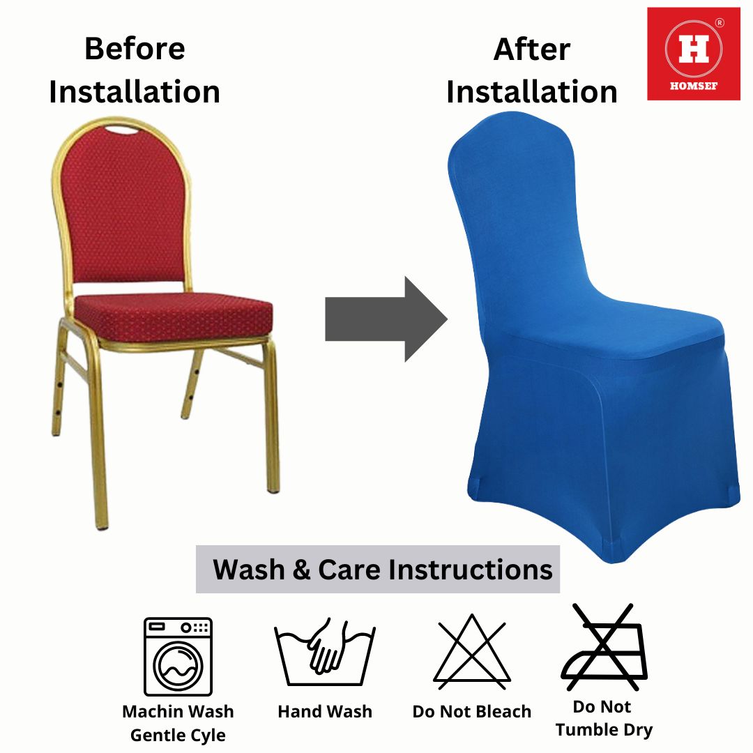 HOMSEF Stretchable Elastic Four-Ways Spandex Universal Banquet/ Marriage/ Event Chair Cover - Image 7
