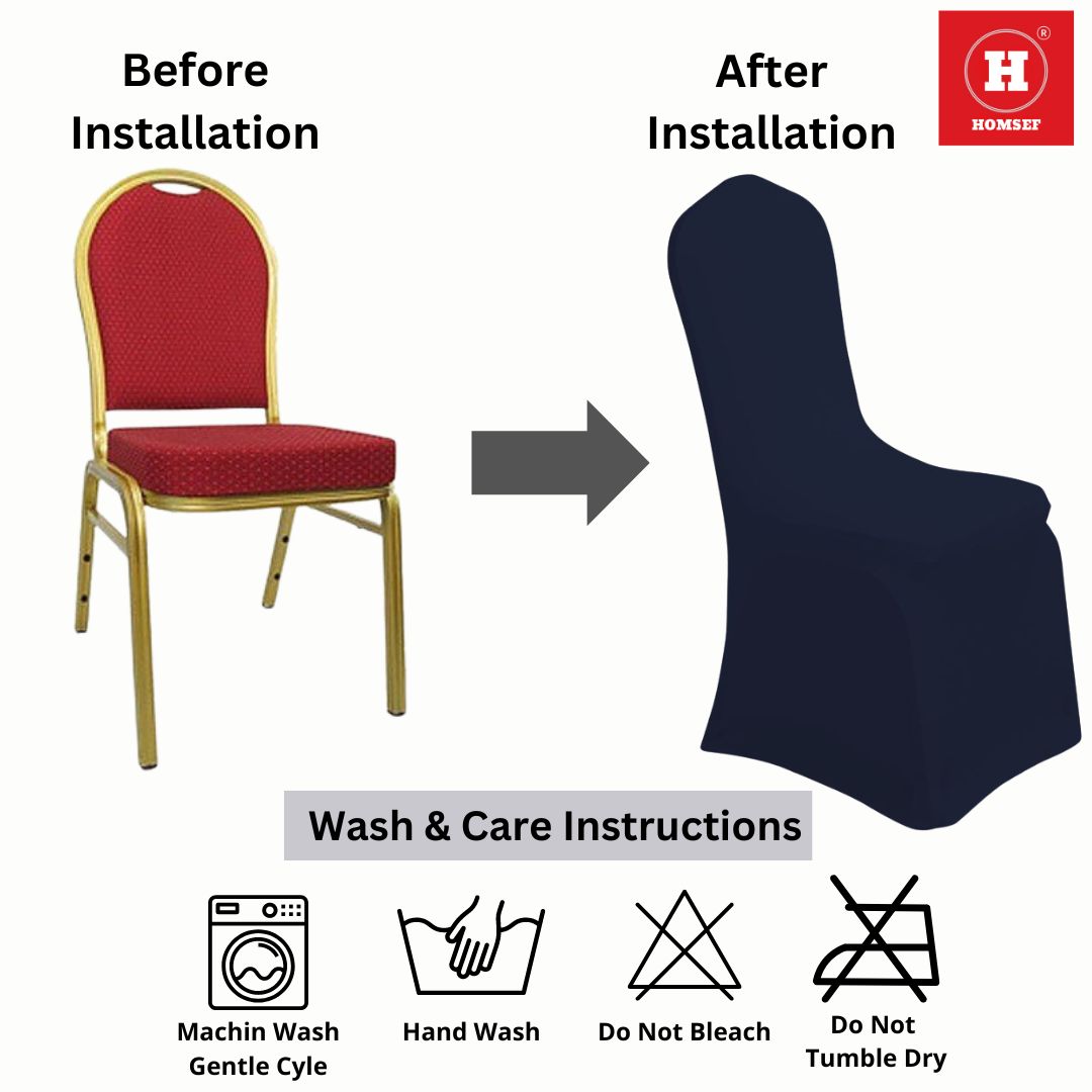 HOMSEF Stretchable Elastic Four-Ways Spandex Universal Banquet/ Marriage/ Event Chair Cover - Image 7