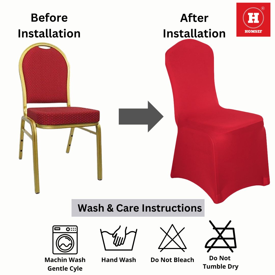 HOMSEF Stretchable Elastic Four-Ways Spandex Universal Banquet/ Marriage/ Event Chair Cover - Image 7