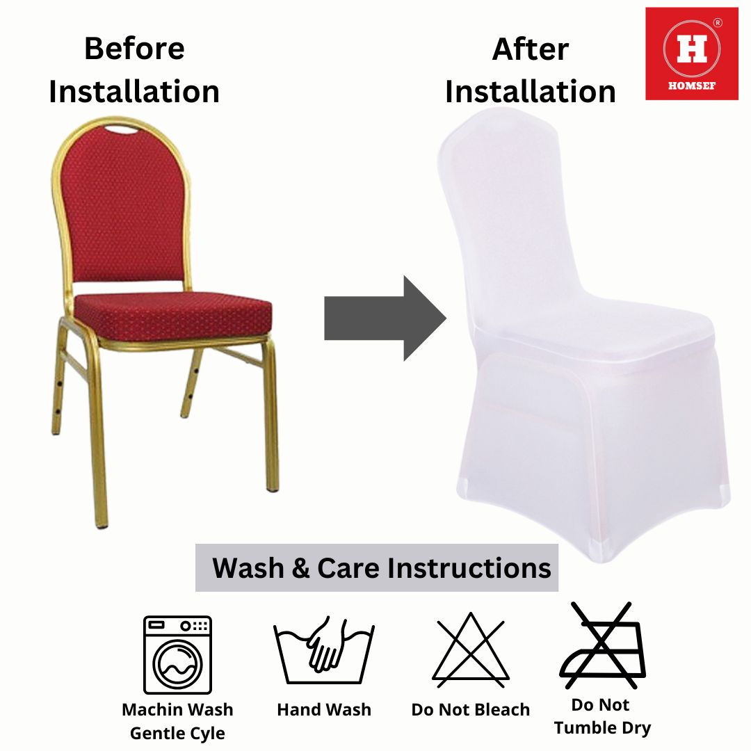 HOMSEF Stretchable Elastic Four-Ways Spandex Universal Banquet/ Marriage/ Event Chair Cover - Image 7
