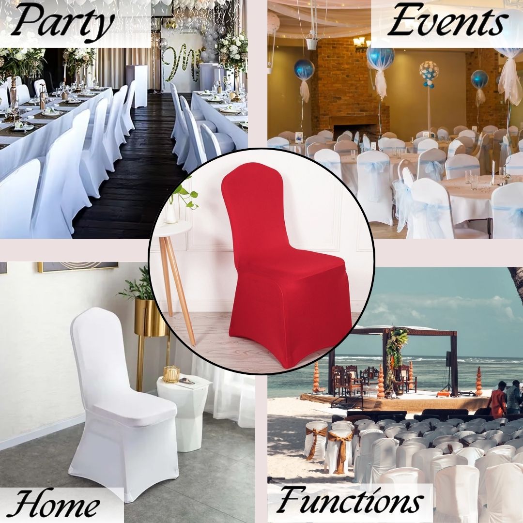 HOMSEF Stretchable Elastic Four-Ways Spandex Universal Banquet/ Marriage/ Event Chair Cover - Image 3