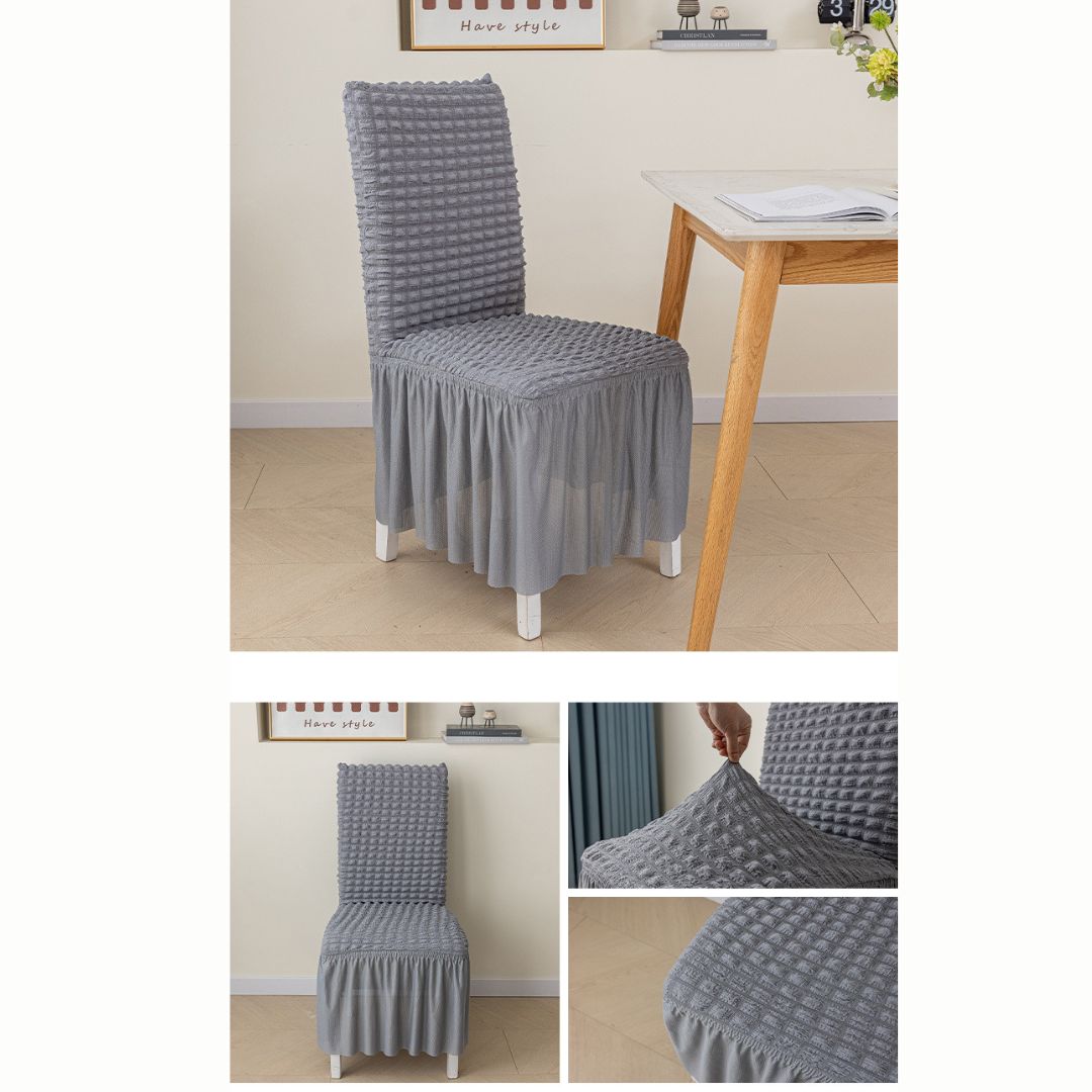 HOMSEF High Elastic Stretchable Fabric Bubble with Frill/Turkish Style Chair Cover - Image 2