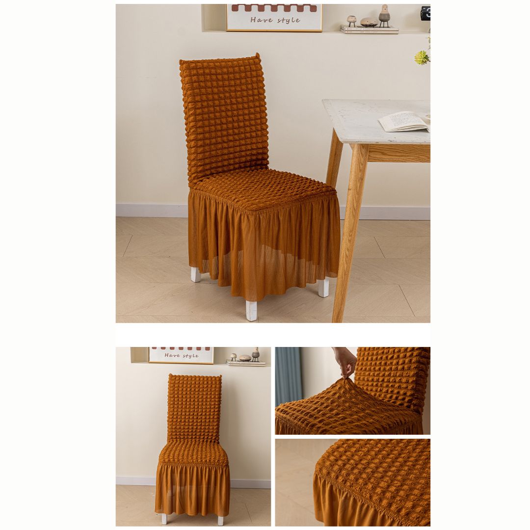 HOMSEF High Elastic Stretchable Fabric Bubble with Frill/Turkish Style Chair Cover - Image 2