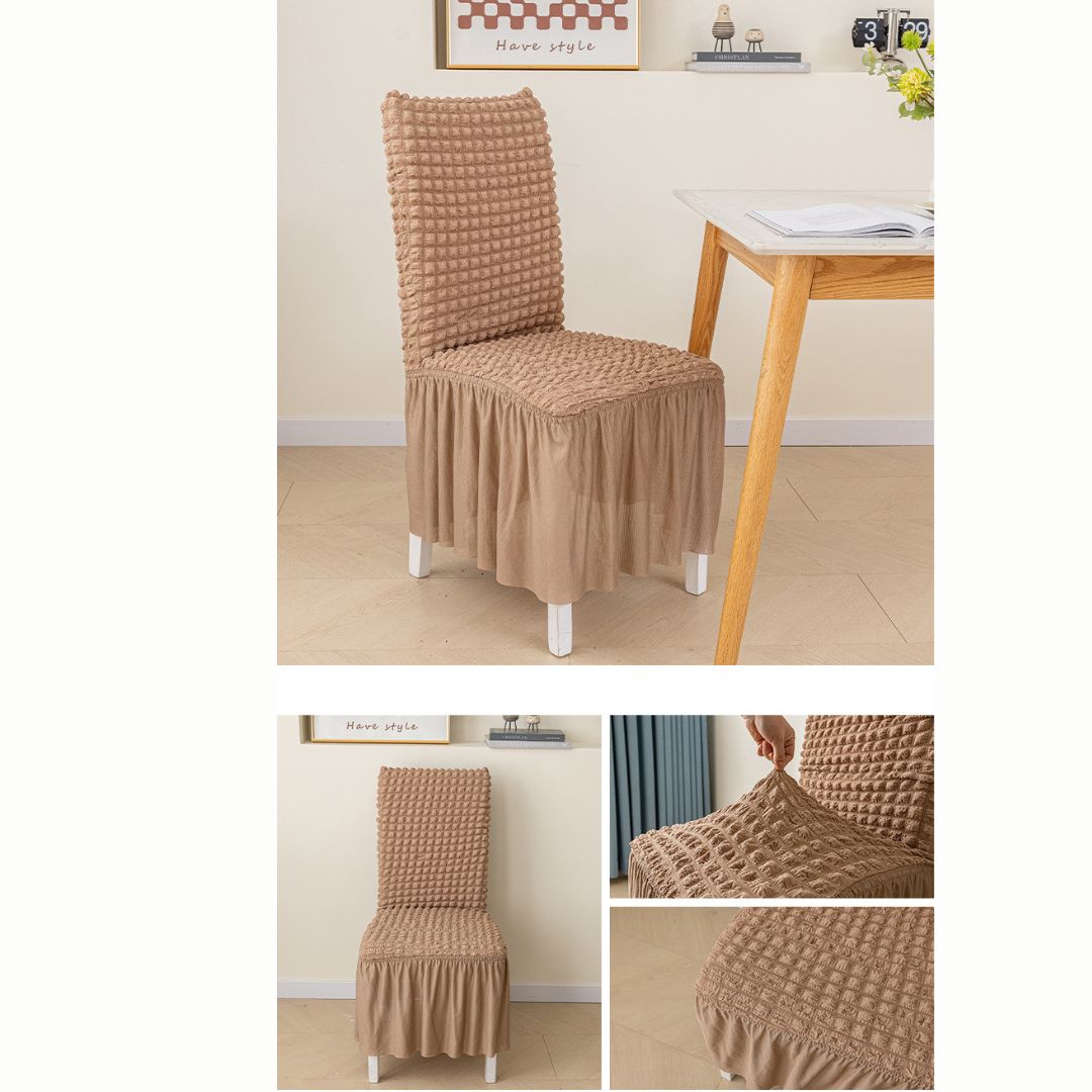 HOMSEF High Elastic Stretchable Fabric Bubble with Frill/Turkish Style Chair Cover - Image 2