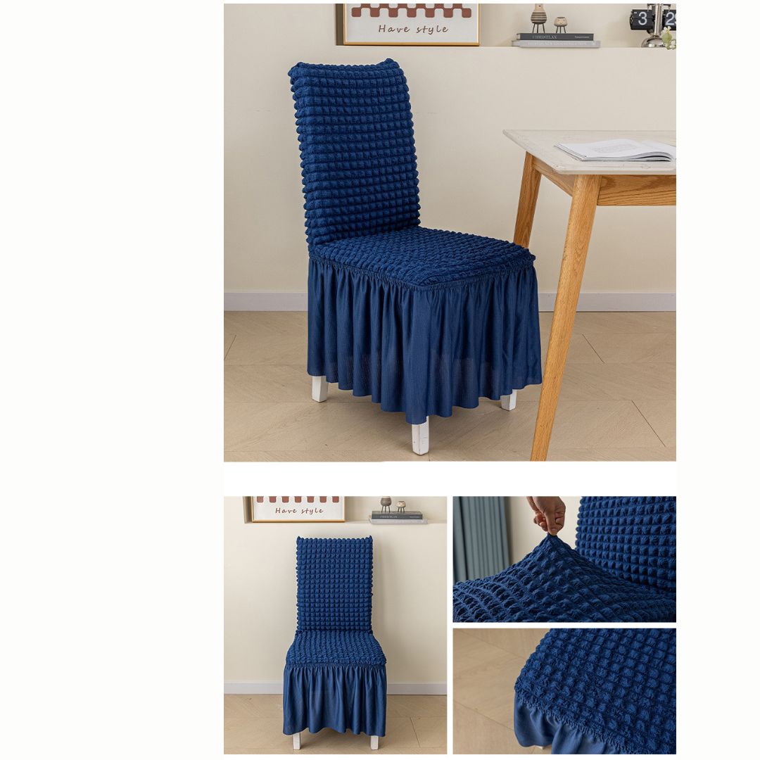 HOMSEF High Elastic Stretchable Fabric Bubble with Frill/Turkish Style Chair Cover - Image 2