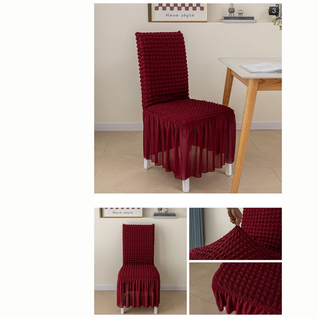HOMSEF High Elastic Stretchable Fabric Bubble with Frill/Turkish Style Chair Cover - Image 2
