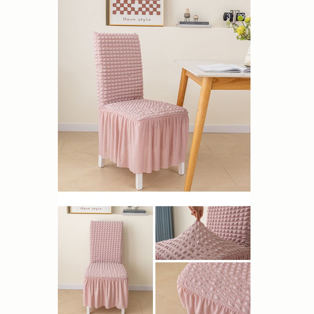 HOMSEF High Elastic Stretchable Fabric Bubble with Frill/Turkish Style Chair Cover - Image 2