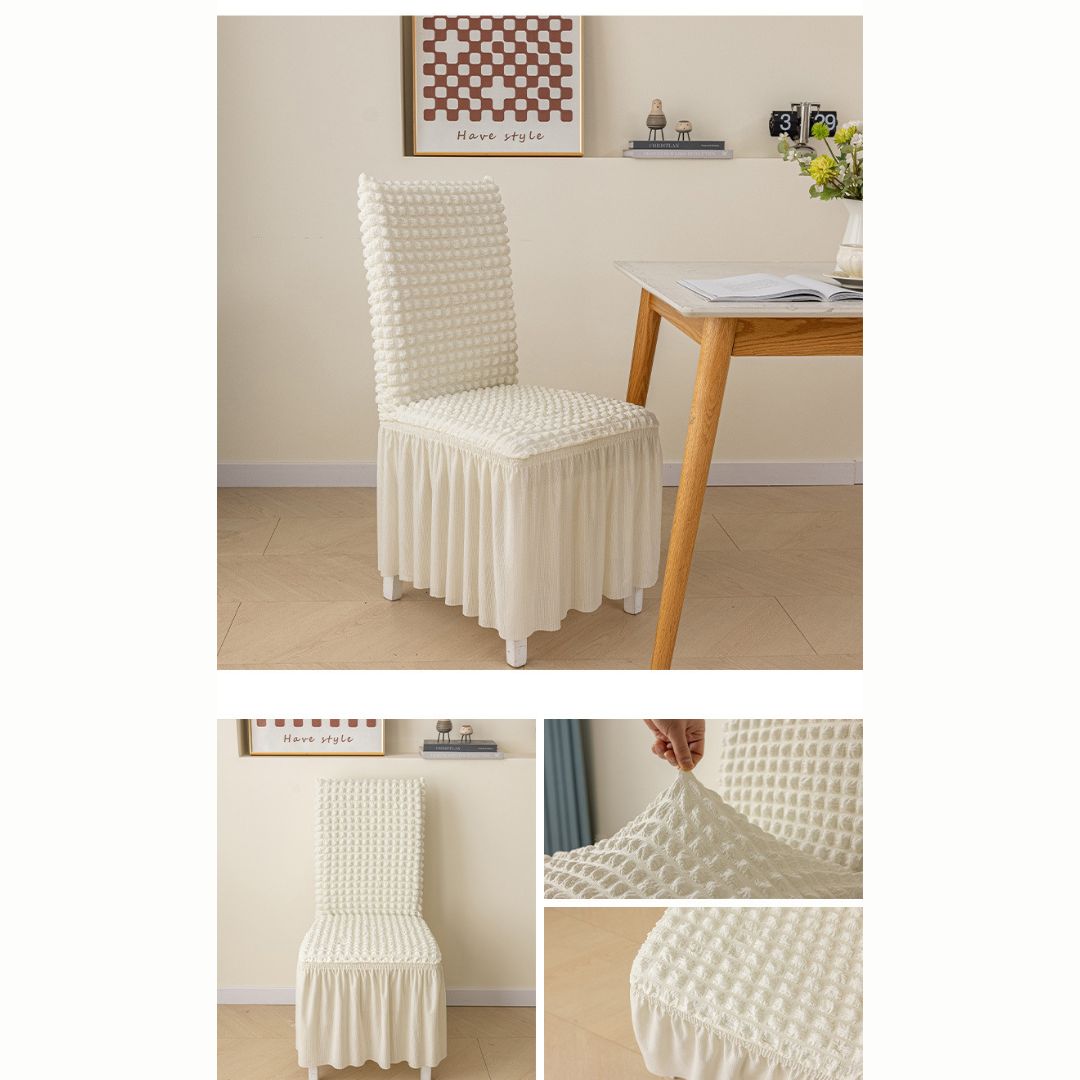 HOMSEF High Elastic Stretchable Fabric Bubble with Frill/Turkish Style Chair Cover - Image 2