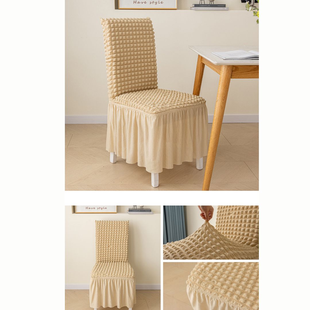 HOMSEF High Elastic Stretchable Fabric Bubble with Frill/Turkish Style Chair Cover - Image 2