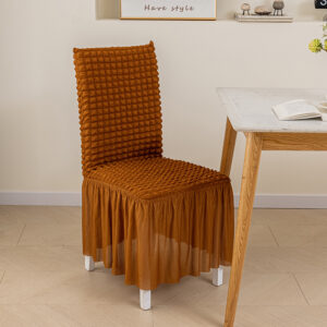 HOMSEF High Elastic Stretchable Fabric Bubble with Frill/Turkish Style Chair Cover
