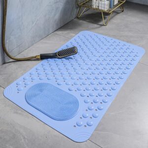 HOMSEF PVC Anti-Slip With Suction Cups & Drain Holes Foot Scrubber Shower Mat for All Ages