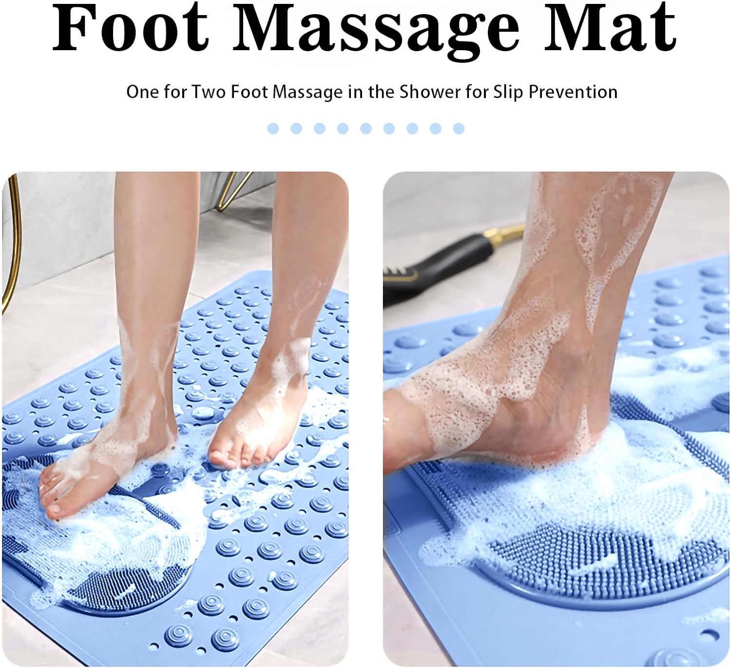 HOMSEF PVC Anti-Slip With Suction Cups & Drain Holes Foot Scrubber Shower Mat for All Ages - Image 5