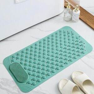 HOMSEF PVC Anti-Slip With Suction Cups & Drain Holes Foot Scrubber Shower Mat for All Ages
