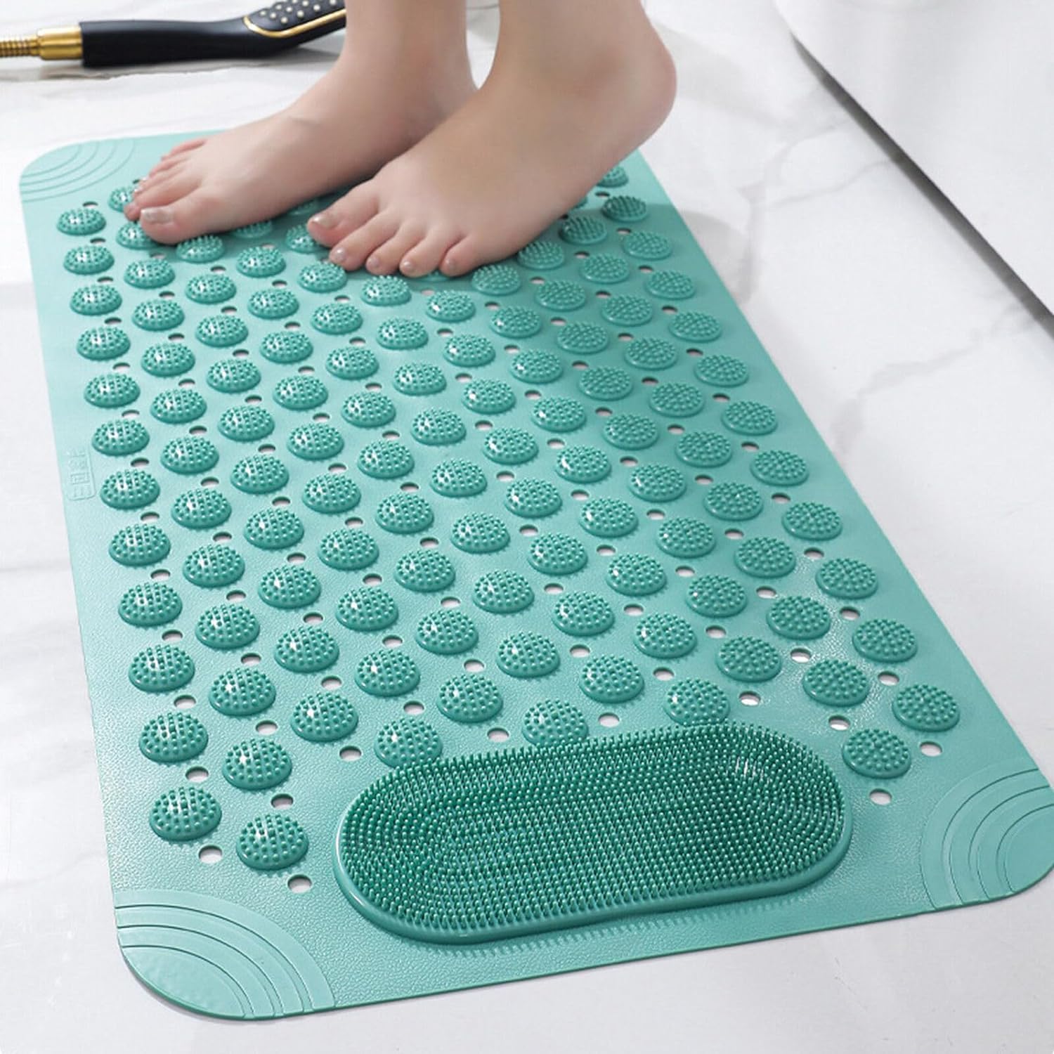 HOMSEF PVC Anti-Slip With Suction Cups & Drain Holes Foot Scrubber Shower Mat for All Ages - Image 4