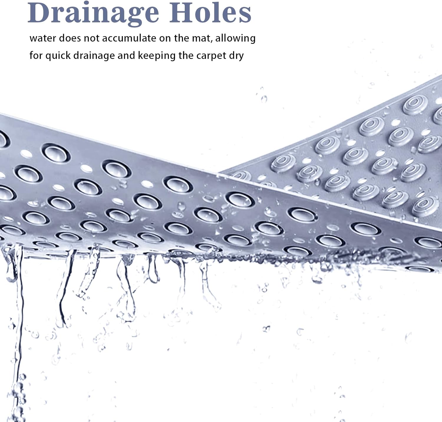 HOMSEF PVC Anti-Slip With Suction Cups & Drain Holes Foot Scrubber Shower Mat for All Ages - Image 5
