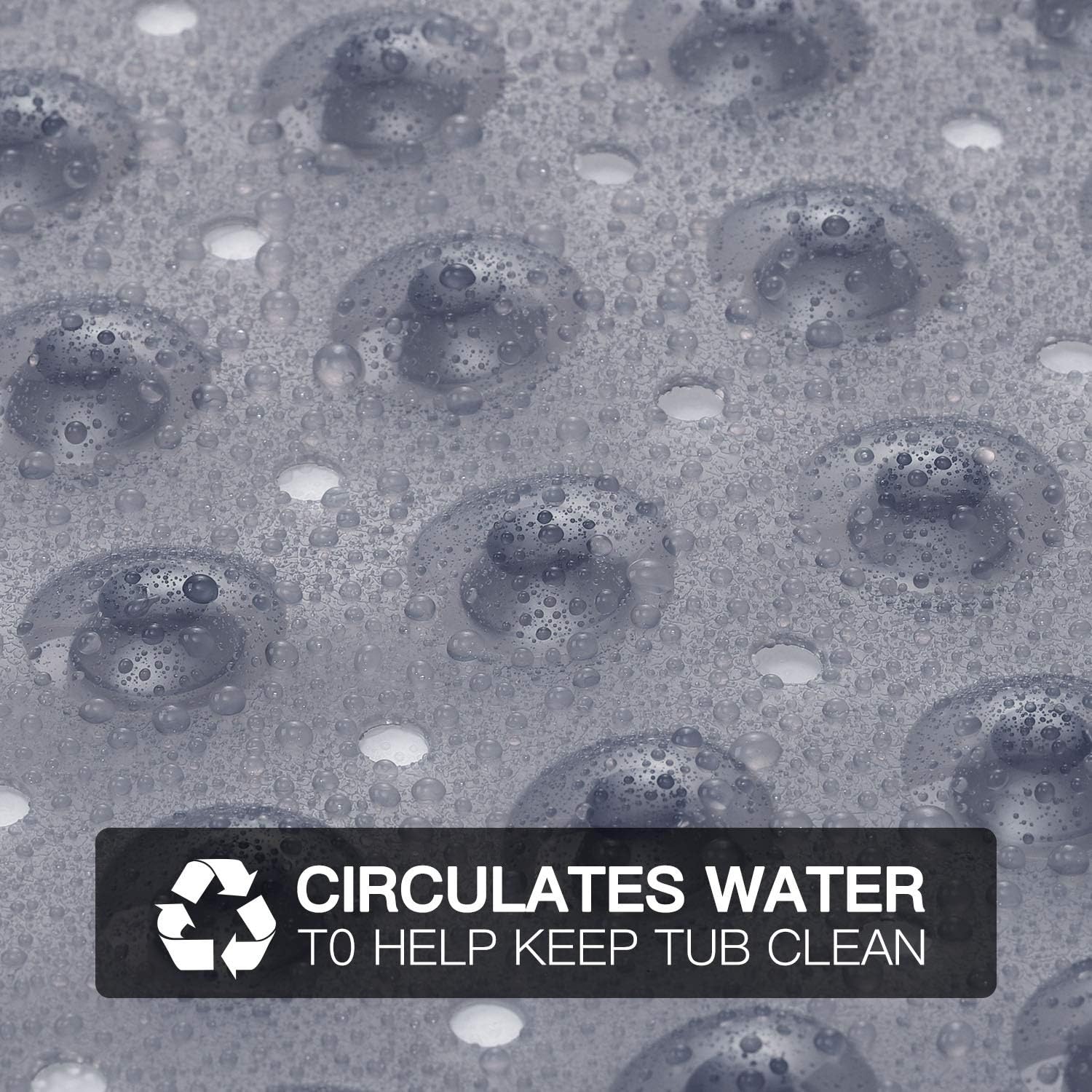 HOMSEF Non-Slip Shower Mat / Suction Cups and Drain Holes Mat for Bathtub - Image 6