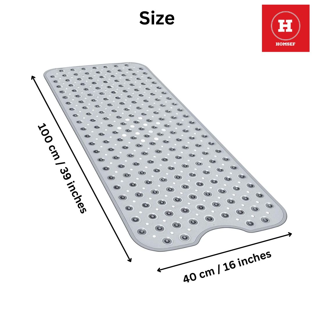 HOMSEF Non-Slip Shower Mat / Suction Cups and Drain Holes Mat for Bathtub - Image 2