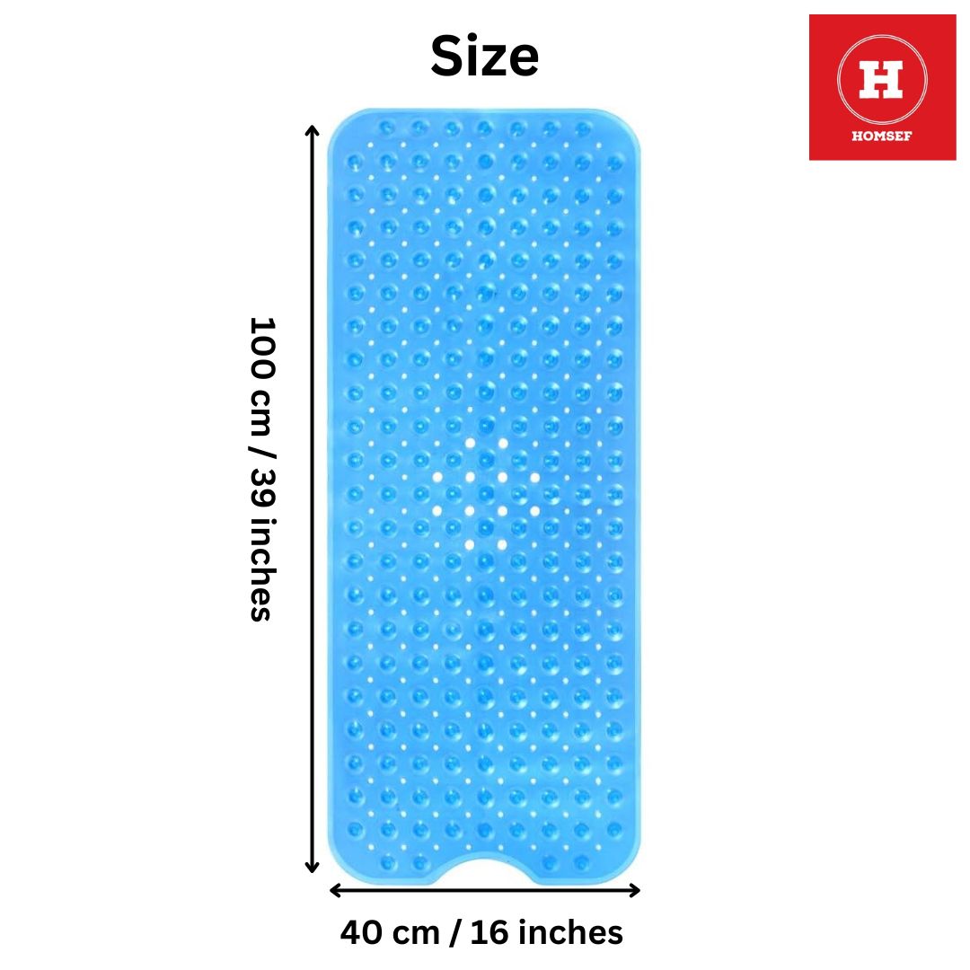 HOMSEF Non-Slip Shower Mat / Suction Cups and Drain Holes Mat for Bathtub - Image 2
