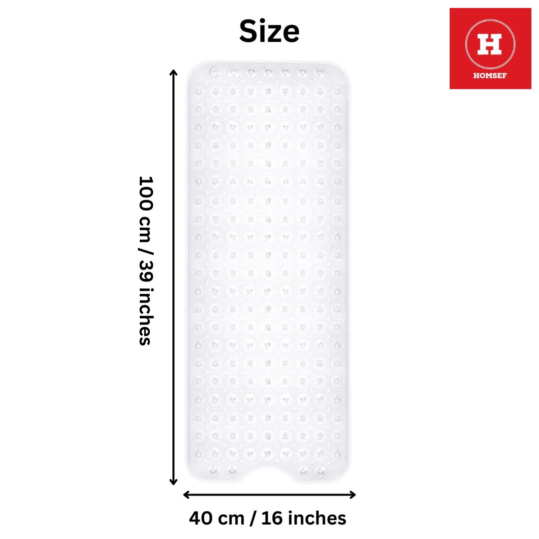 HOMSEF Non-Slip Shower Mat / Suction Cups and Drain Holes Mat for Bathtub - Image 2