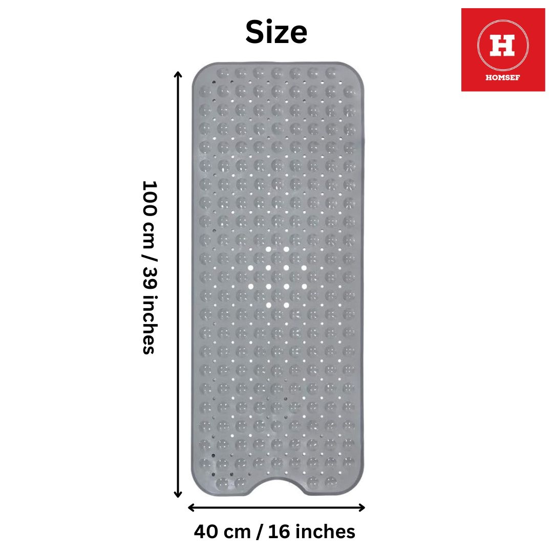 HOMSEF Non-Slip Shower Mat / Suction Cups and Drain Holes Mat for Bathtub - Image 2