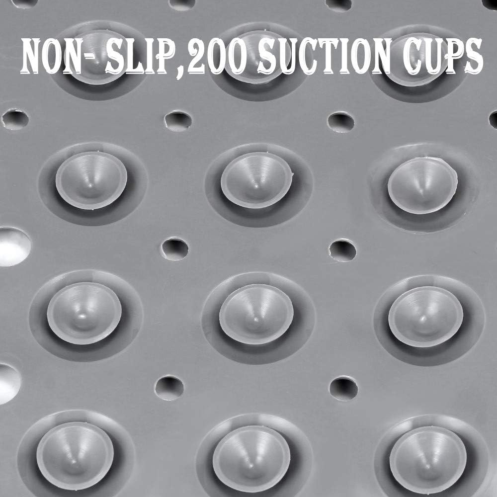 HOMSEF Non-Slip Shower Mat / Suction Cups and Drain Holes Mat for Bathtub - Image 3