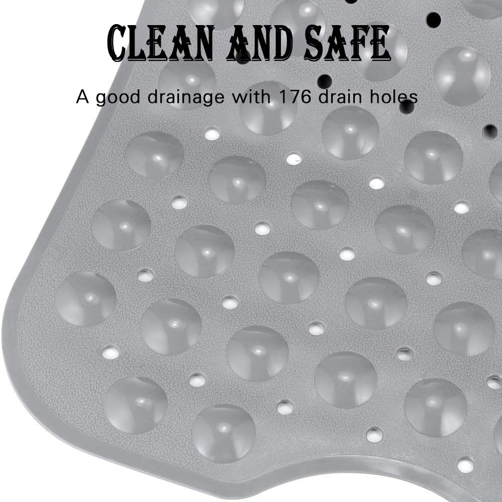 HOMSEF Non-Slip Shower Mat / Suction Cups and Drain Holes Mat for Bathtub - Image 4