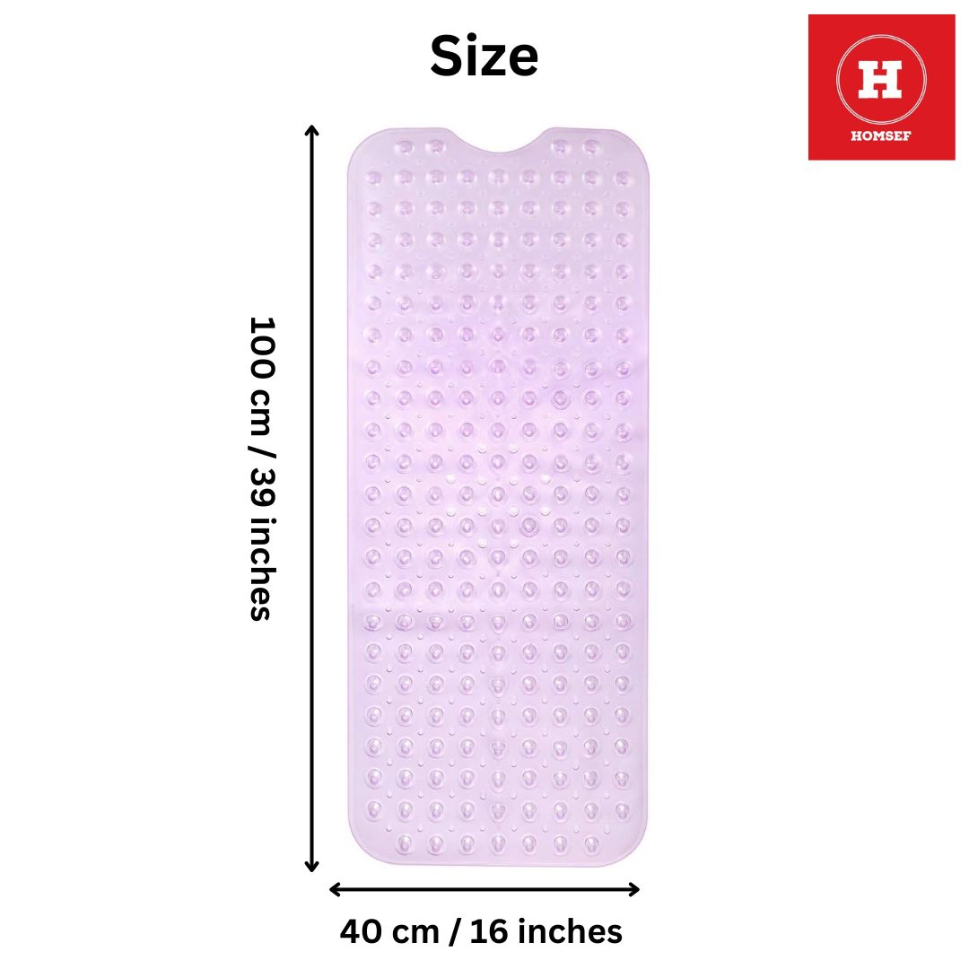 HOMSEF Non-Slip Shower Mat / Suction Cups and Drain Holes Mat for Bathtub - Image 2