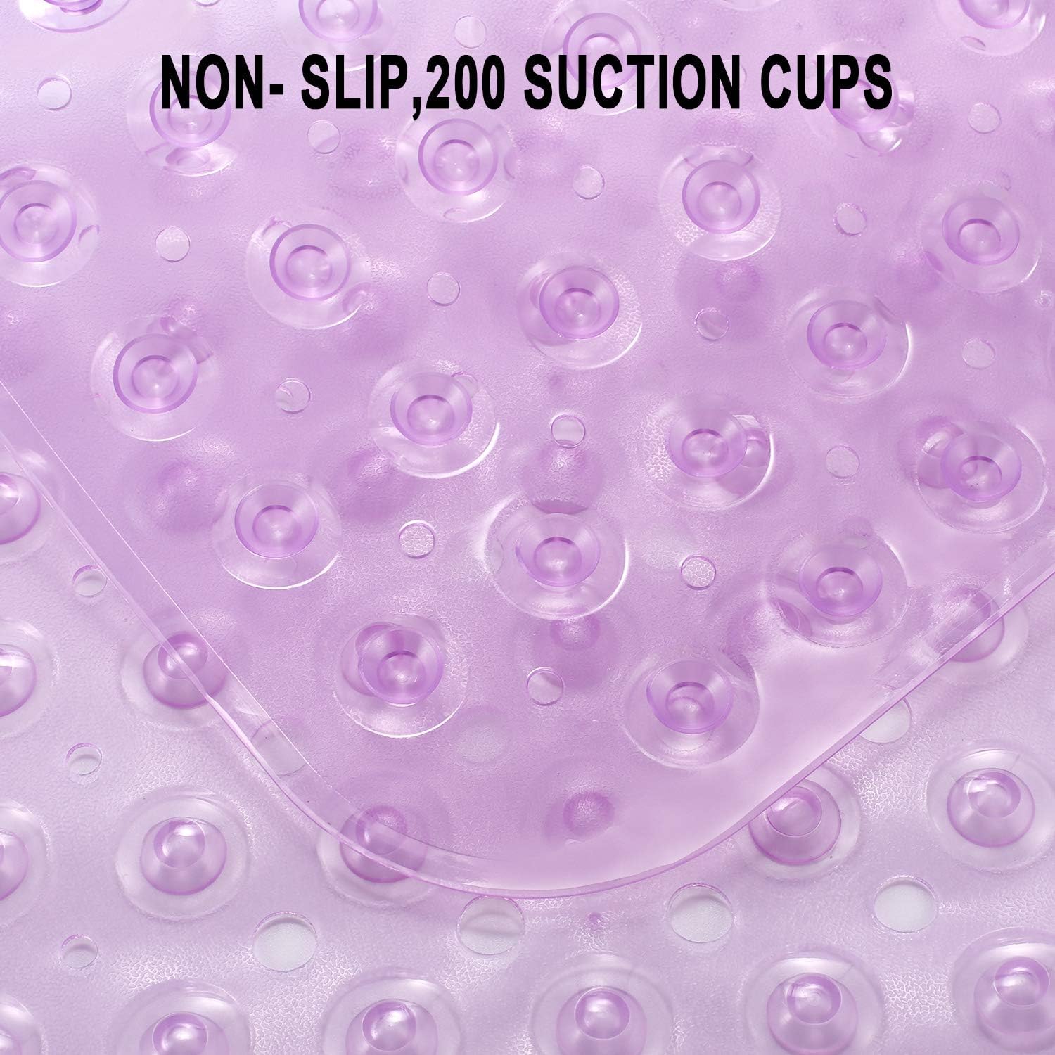 HOMSEF Non-Slip Shower Mat / Suction Cups and Drain Holes Mat for Bathtub - Image 4