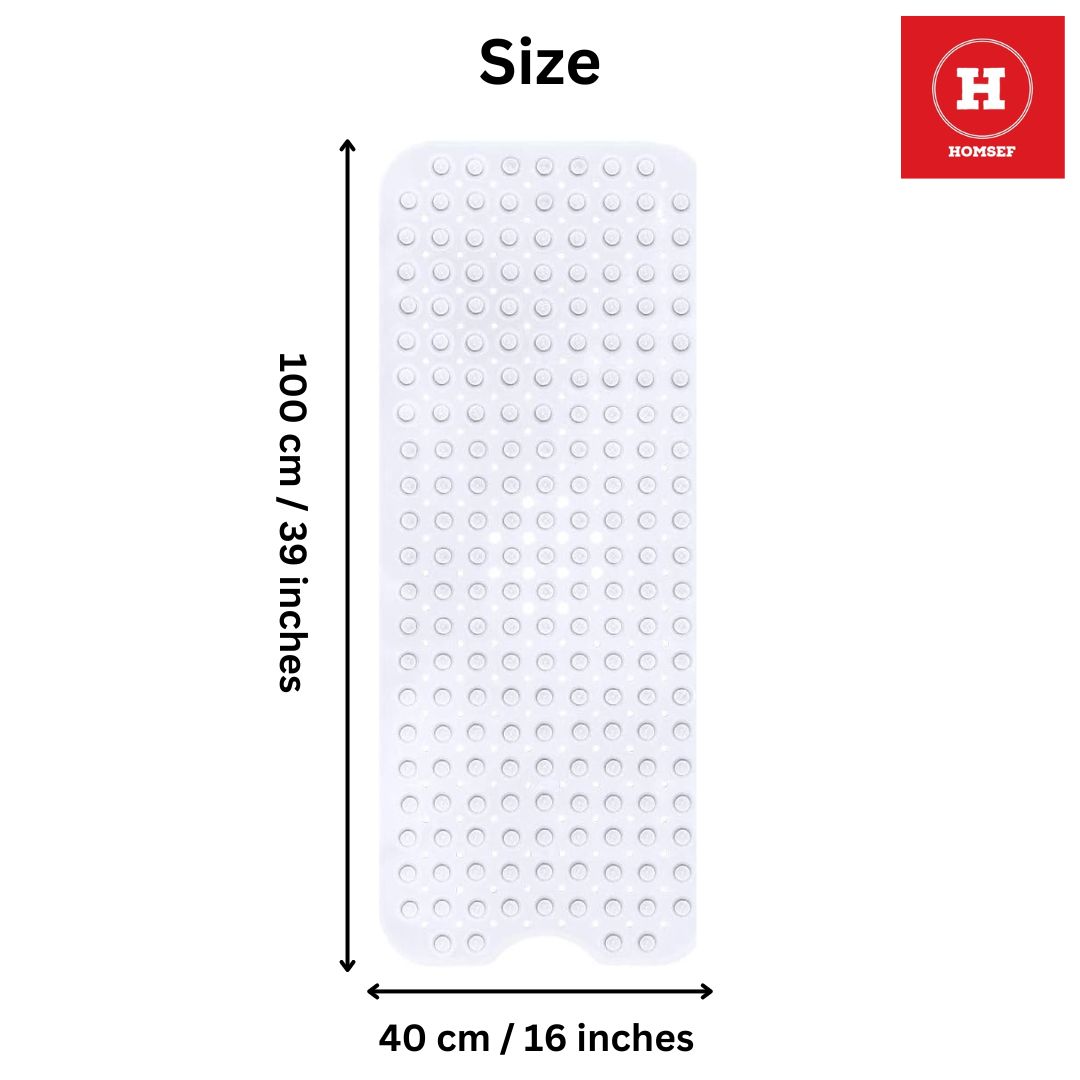 Homsef Textured Bathtub Mat with Suction Cups, 40 × 100 cm - Image 2