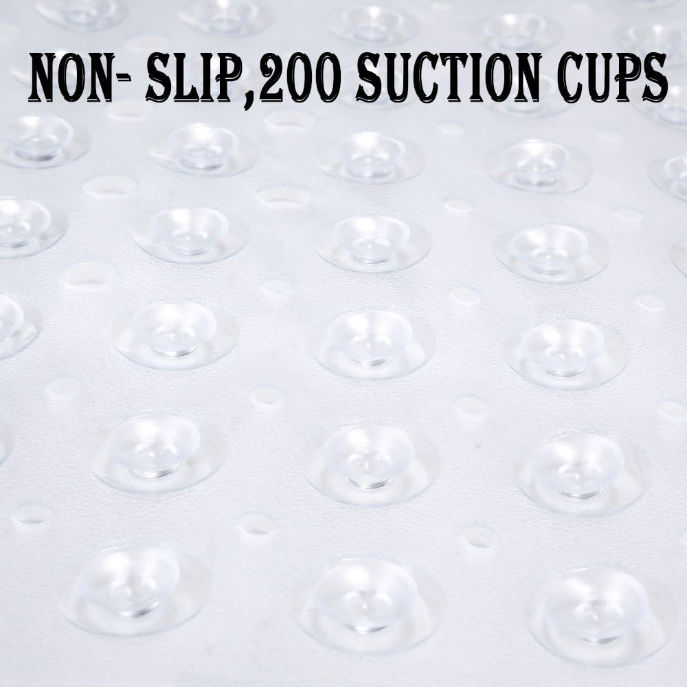 HOMSEF Non-Slip Shower Mat / Suction Cups and Drain Holes Mat for Bathtub - Image 4