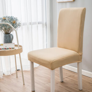 HOMSEF Milk Silk Polyester & Spandex Stretchable Solid Pattern Chair Cover